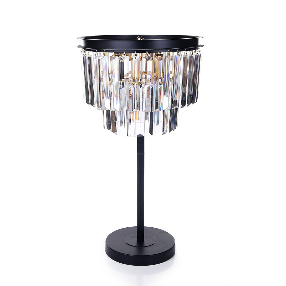 Matt Black Crystle Bars Table Lamps