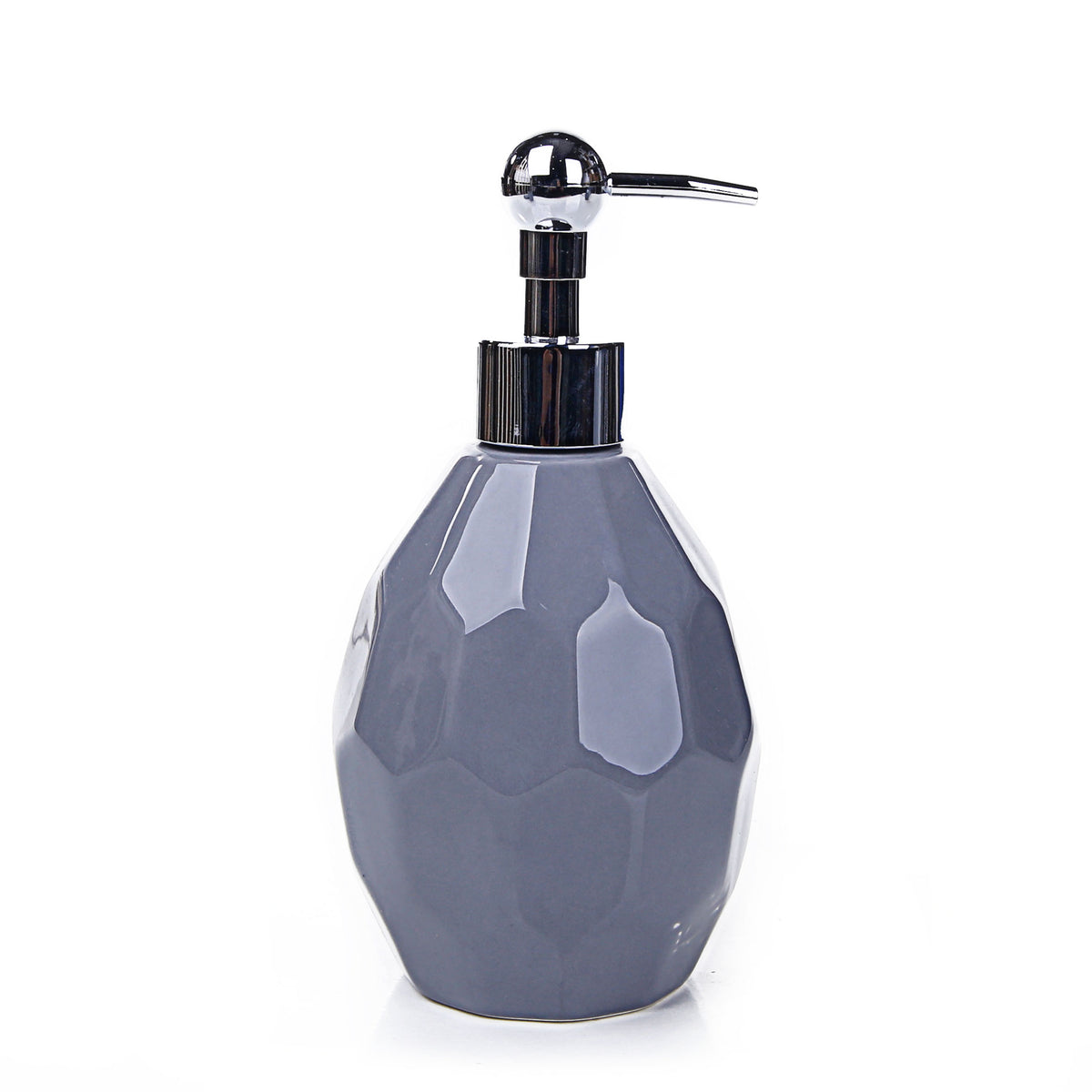 Faceted Glossy Design Bathroom Set (Gray)