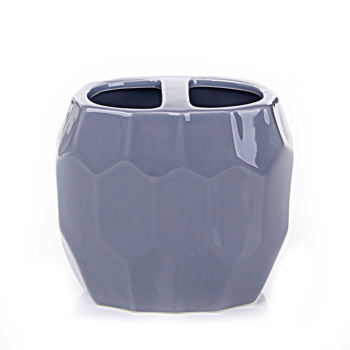 Faceted Glossy Design Bathroom Set (Gray)