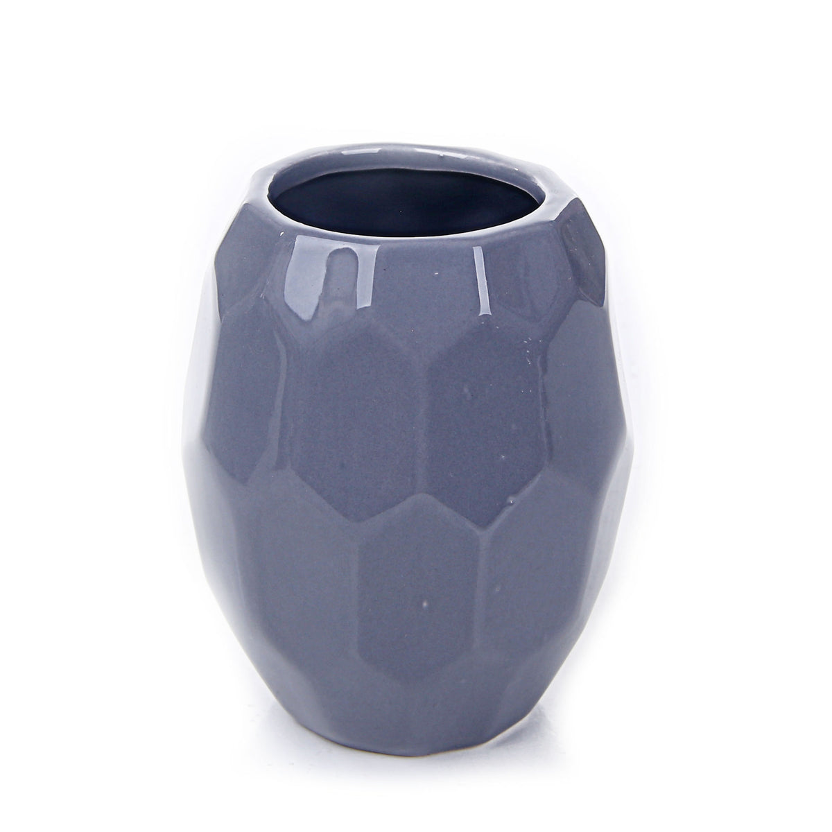 Faceted Glossy Design Bathroom Set (Gray)