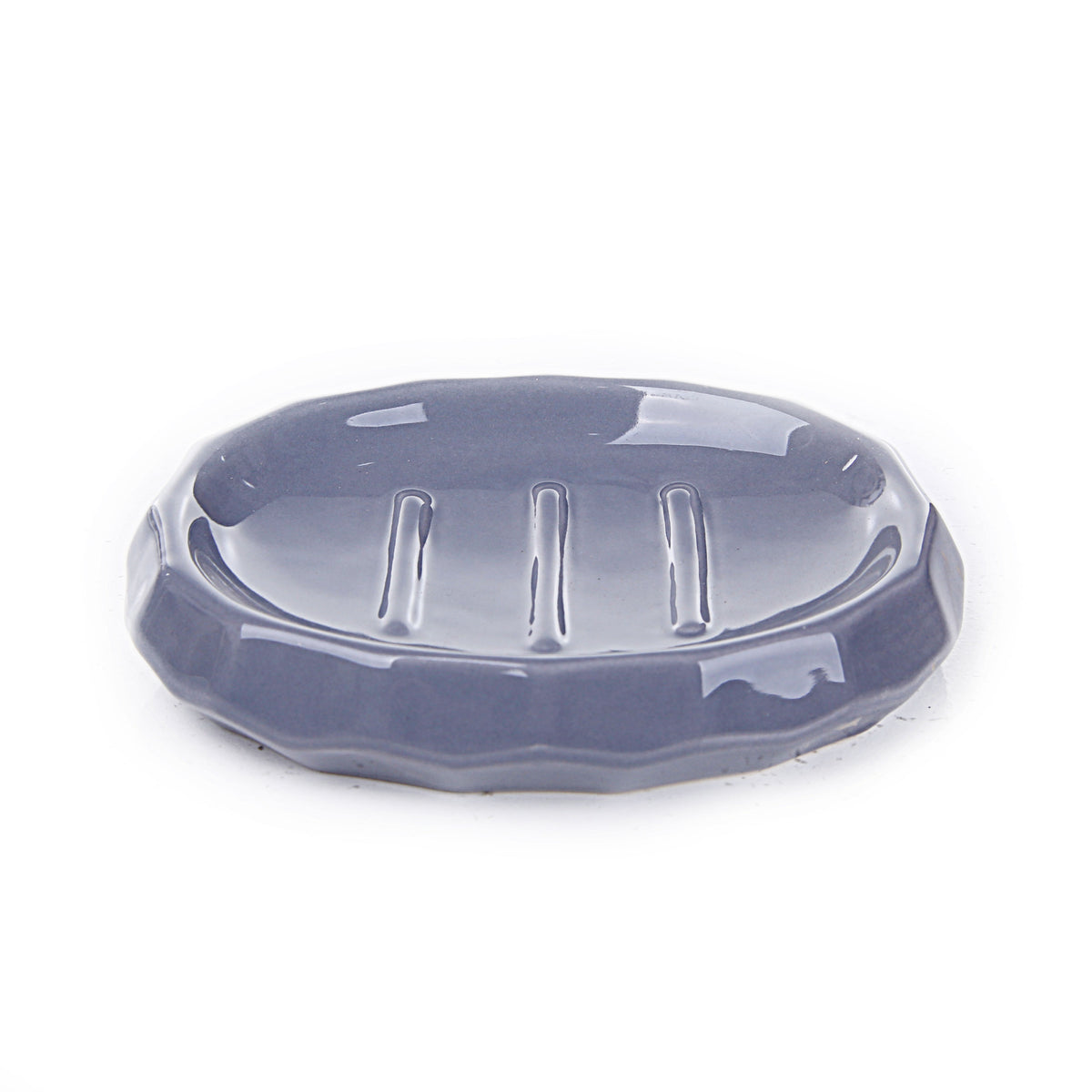 Faceted Glossy Design Bathroom Set (Gray)