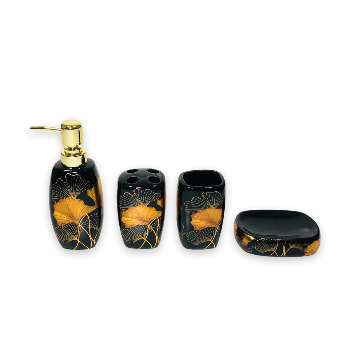 Gold Patel Black Bathroom Set