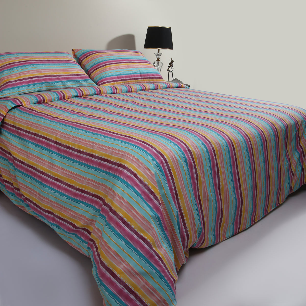 Vibrant Colors Satin Bed-Set (6 Pc)