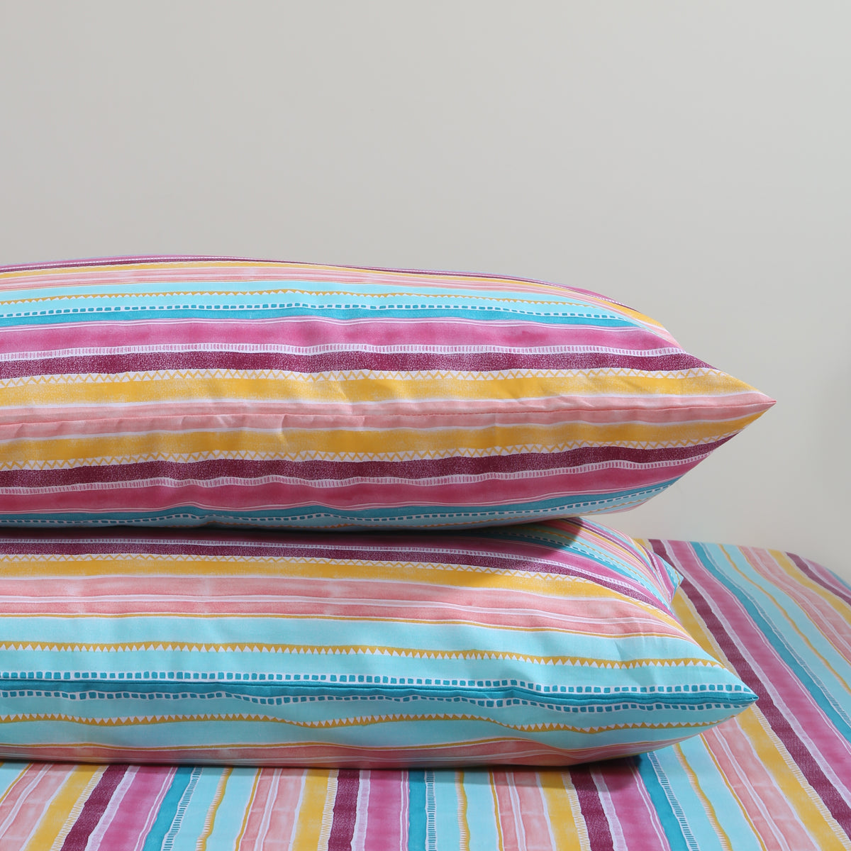 Vibrant Colors Satin Bed-Set (6 Pc)