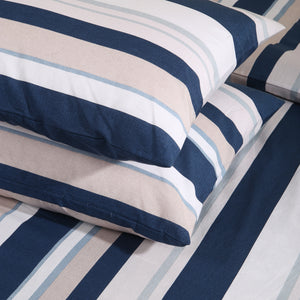 Blue-White Straps Percale BedSheet