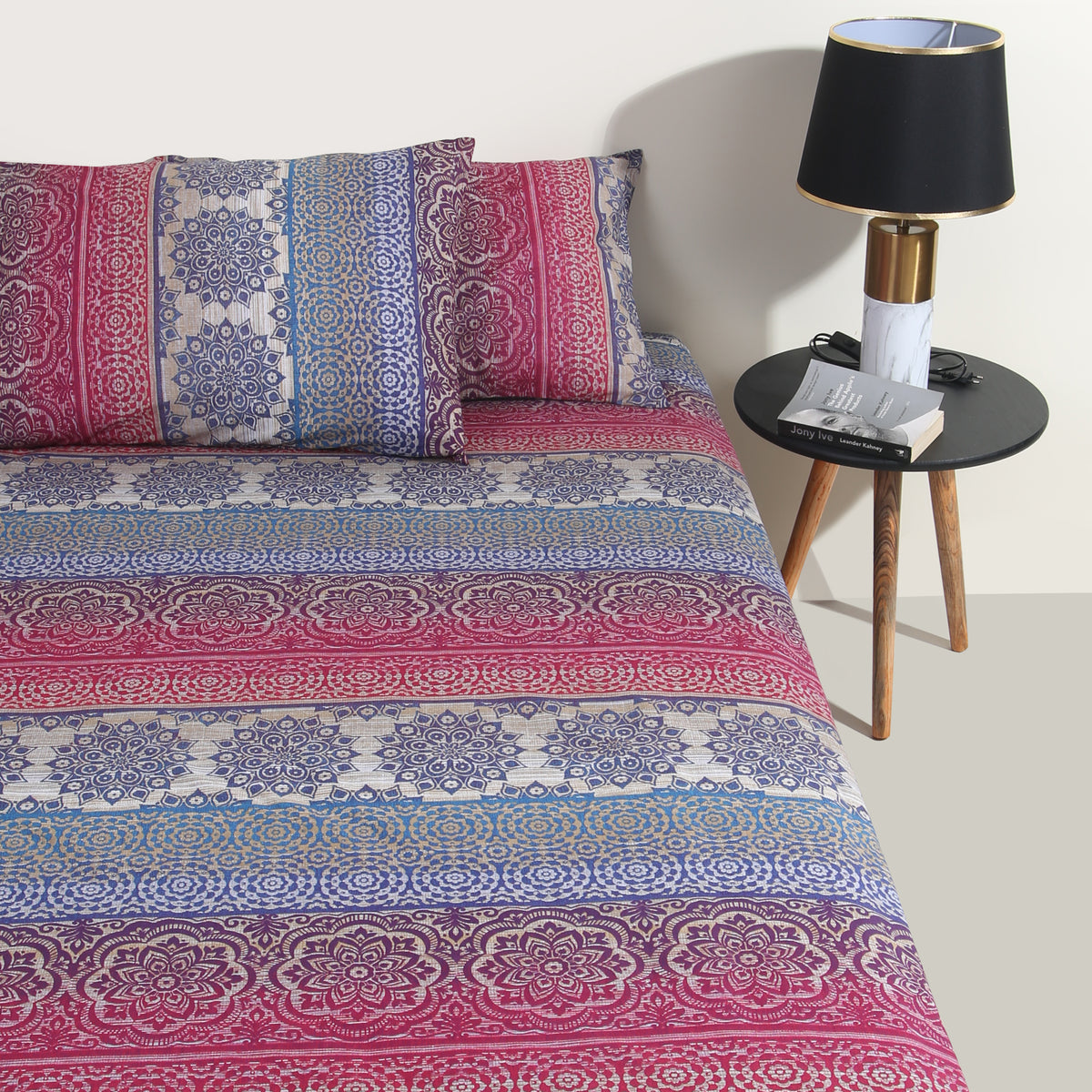 Multi Color Embroiderd Cotton BedSheet