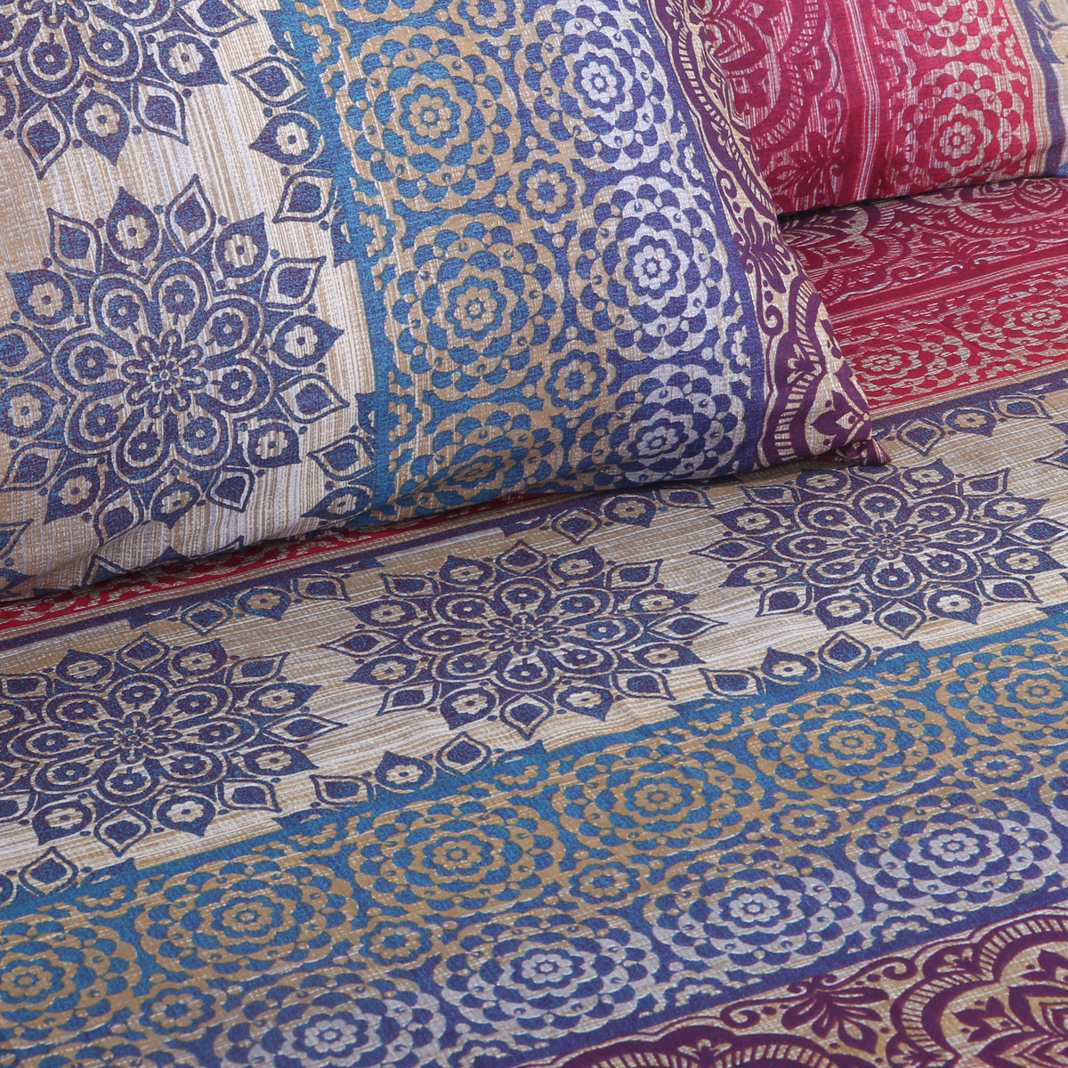 Multi Color Embroiderd Cotton BedSheet