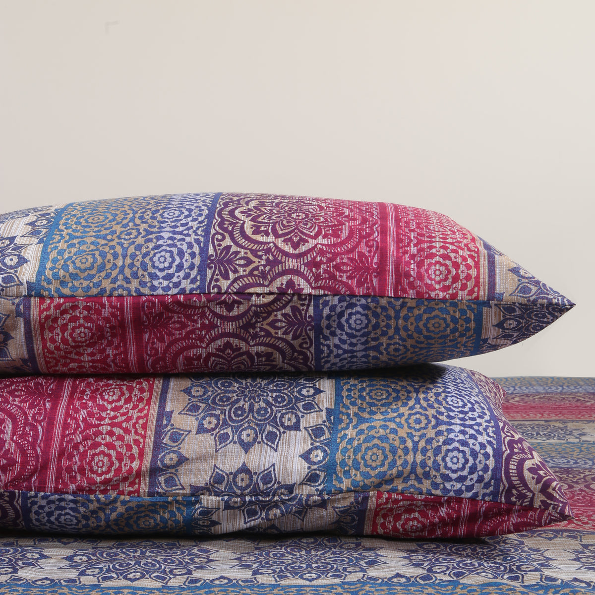 Multi Color Embroiderd Cotton BedSheet