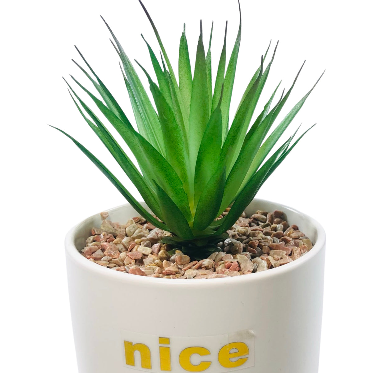 Black And White Cylindrical  Pot Planter with Golden Stand