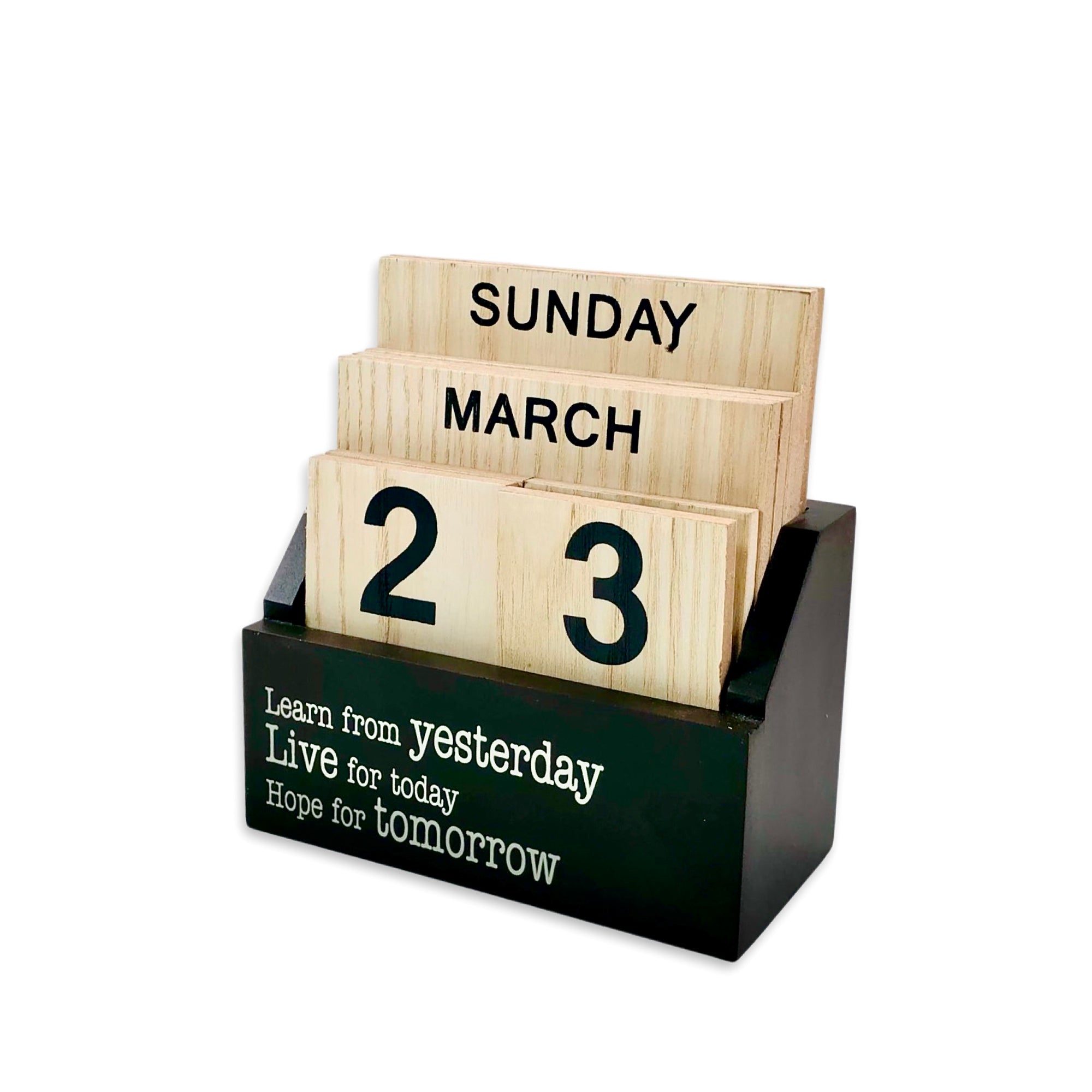Black Wooden Desk Calendar