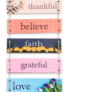 Thankful Blessed Cluster Wall Quotation