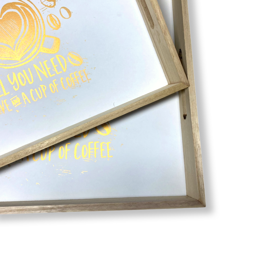 All Need Wooden Tray (Set of 2)