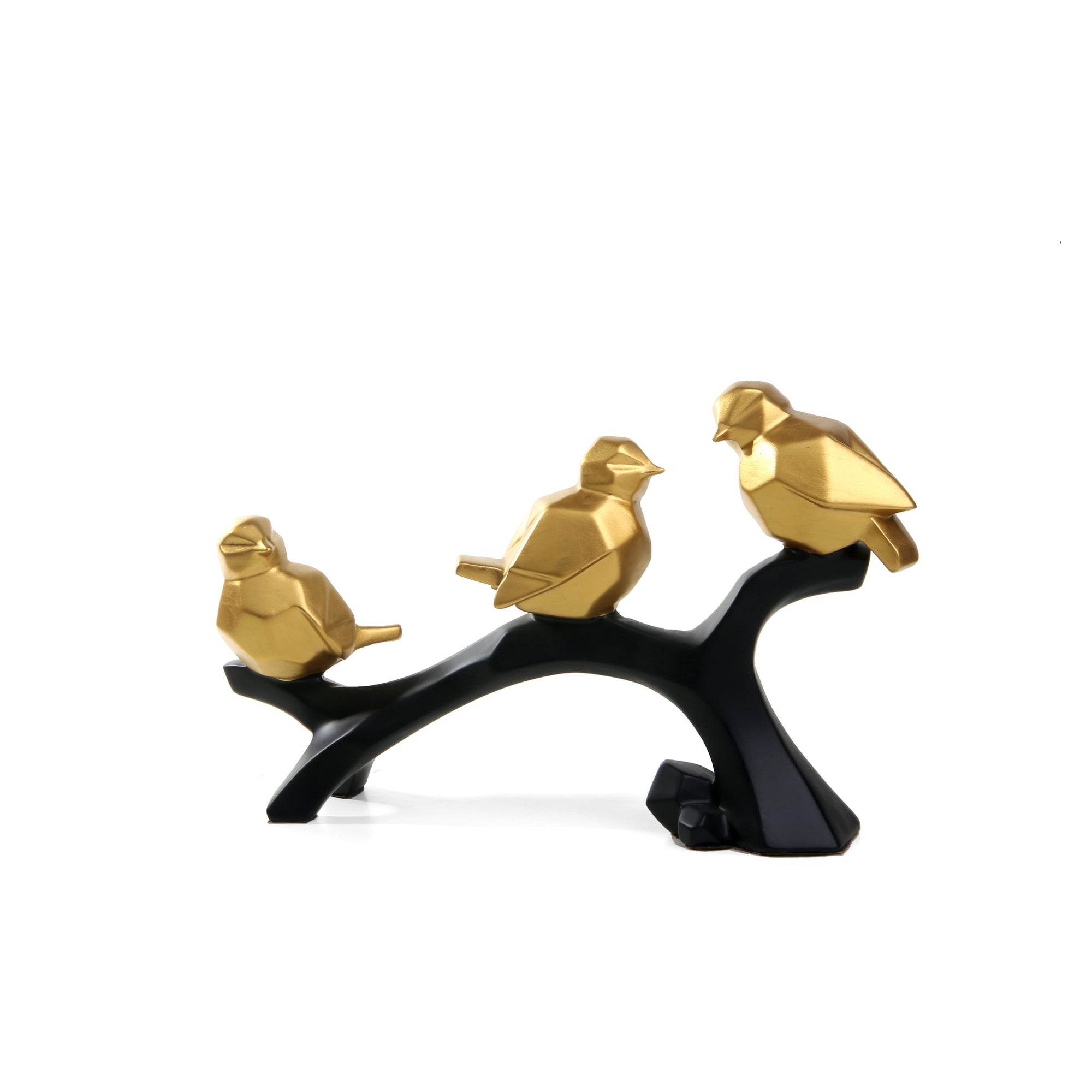 Abstract Sparrow 3-P Ornament  (Black & Gold)