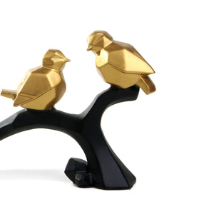 Abstract Sparrow 3-P Ornament  (Black & Gold)
