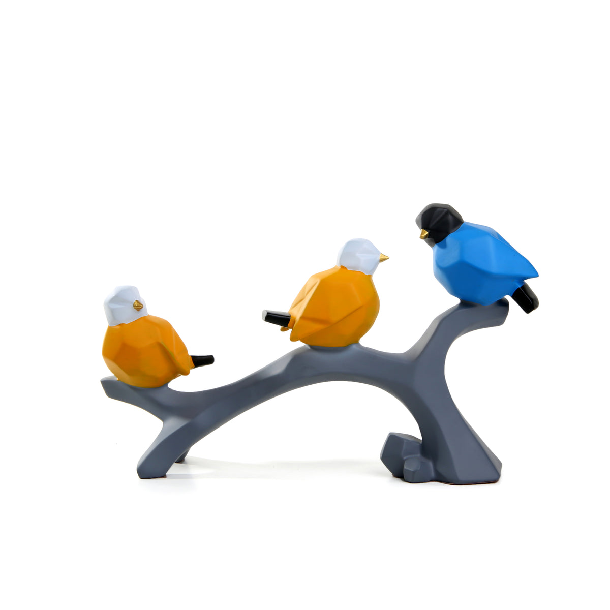 Abstract Sparrow 3-P Ornament  (Blue & Yellow)