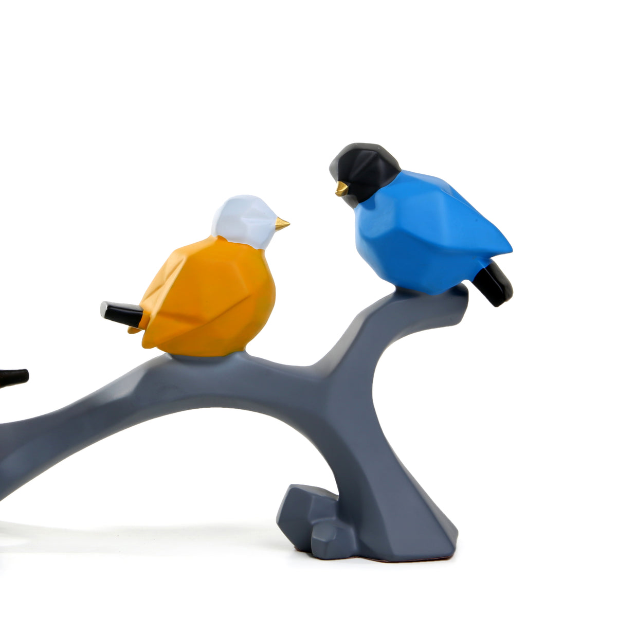 Abstract Sparrow 3-P Ornament  (Blue & Yellow)