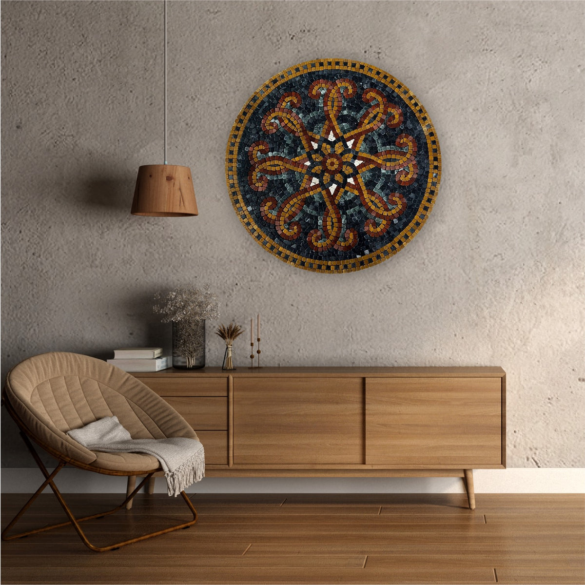 ARABESQUE PATTERN STONED WALL MOSAICS (24" INCHES)