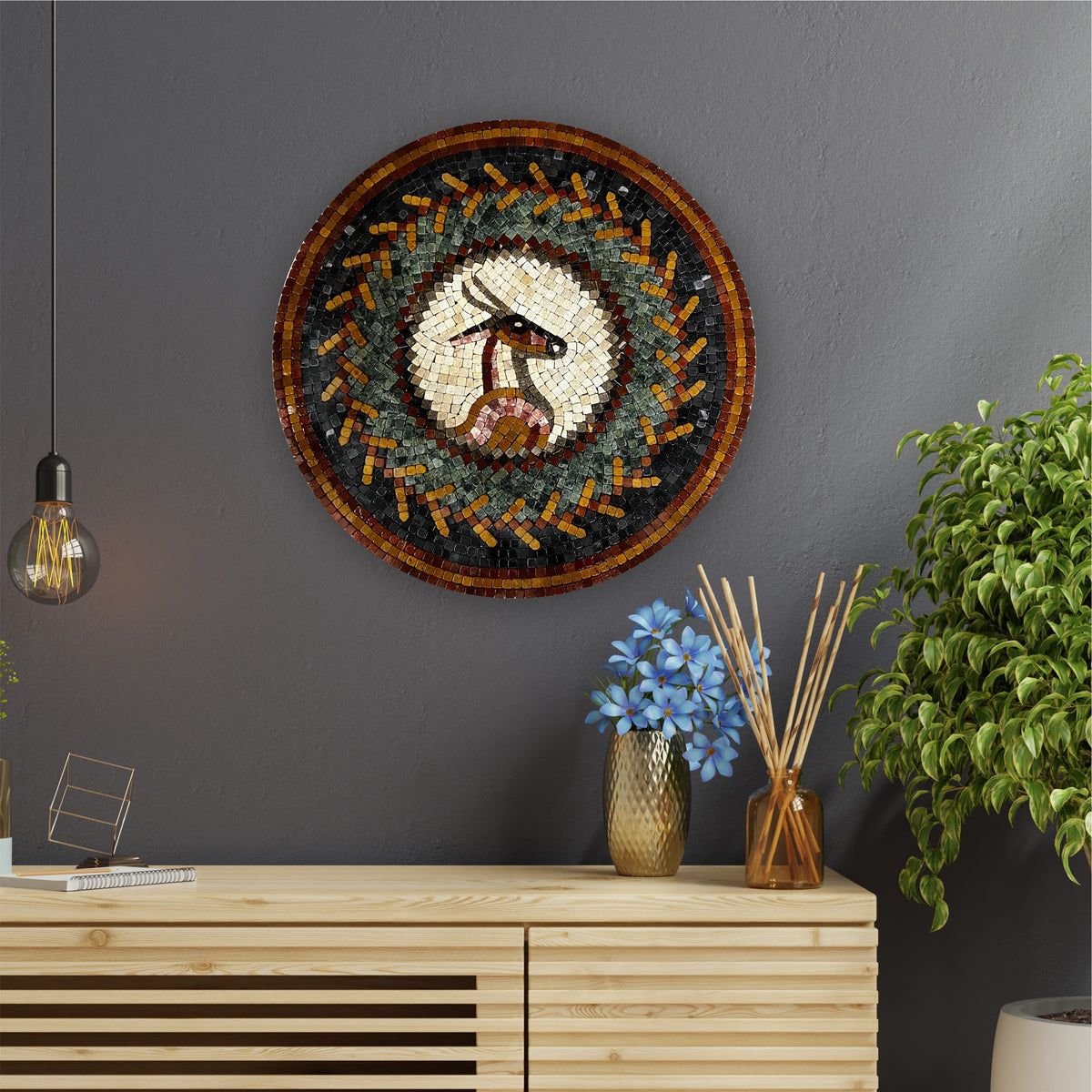 SIBERIAN IBEX STONED WALL MOSAICS (24" INCHES)