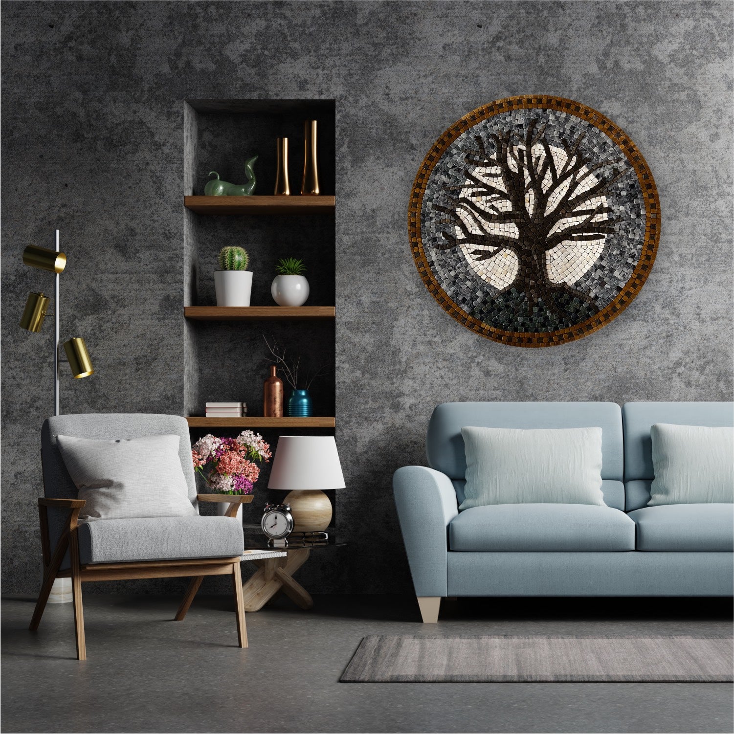 Tree of Death Stoned Wall Mosaics (24" inches)