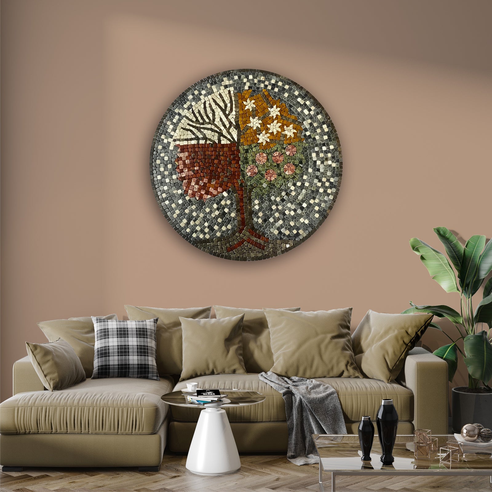 Tree of Life Stoned Wall Mosaics (24" inches)