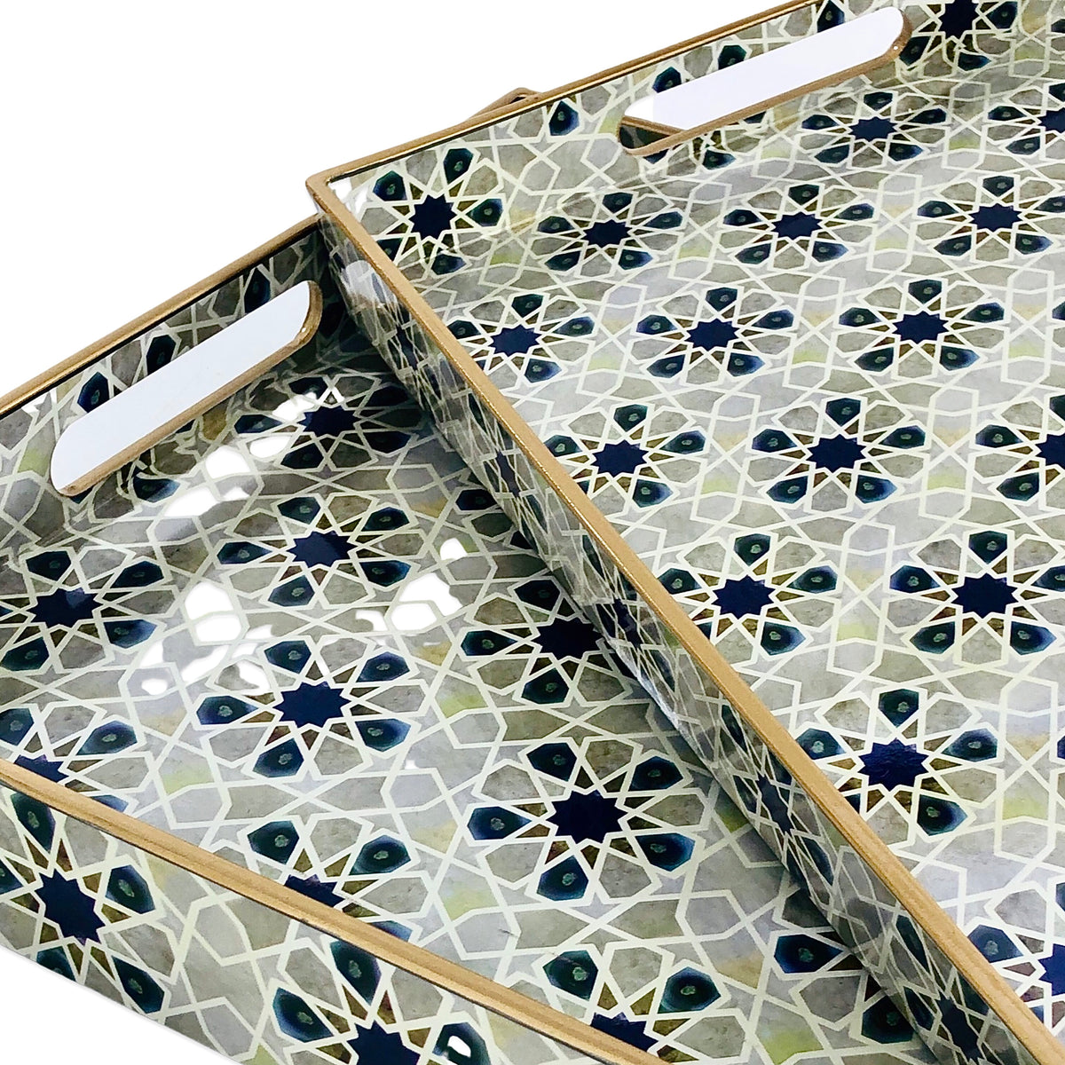 Floral Rectangular Tray (Set of 2)