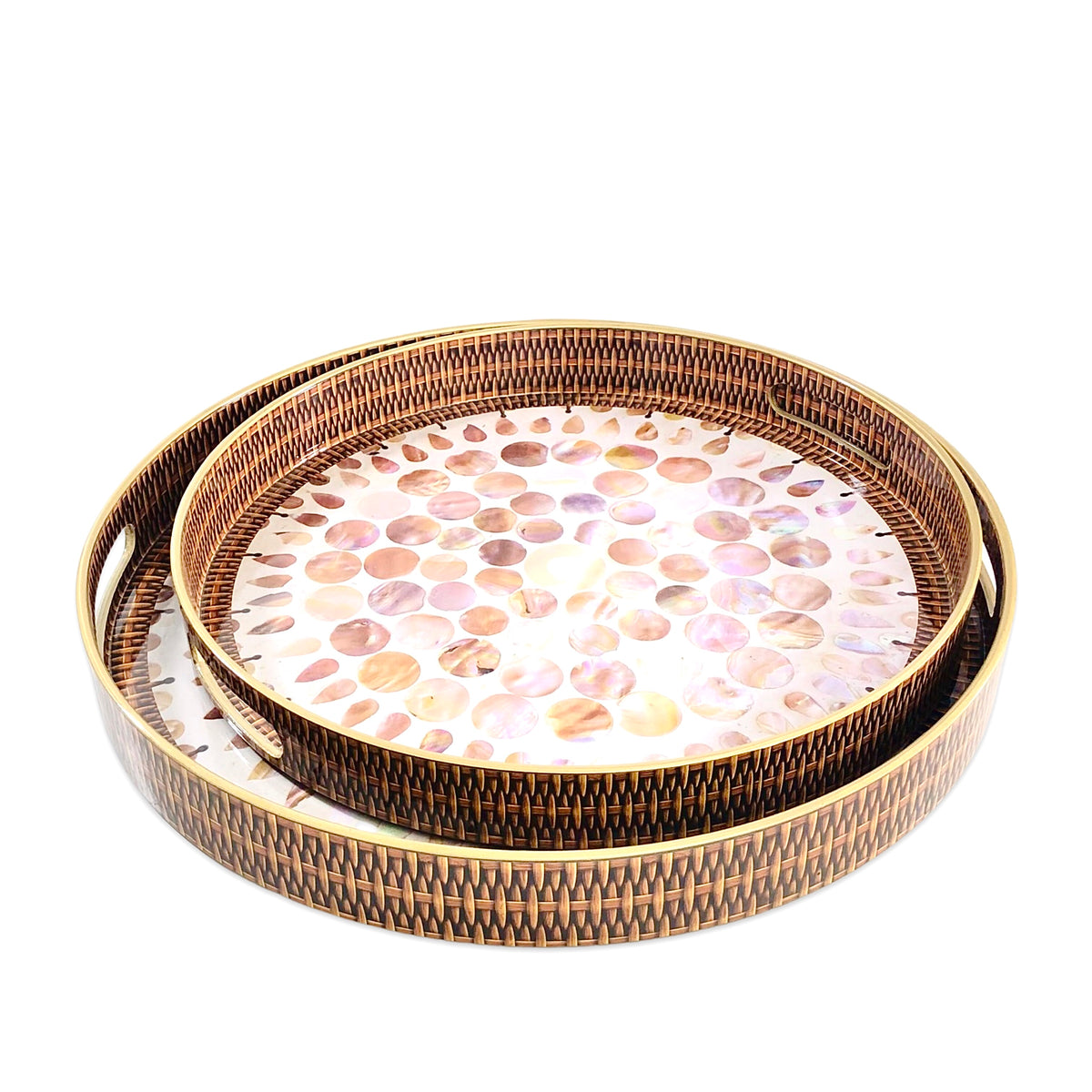 Braided Design Round Trays (Set of 2)