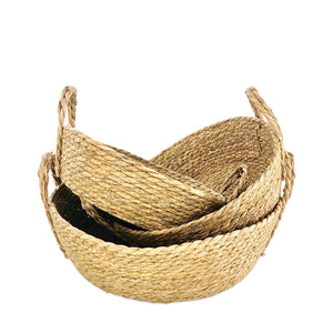 Sea Grass Basket With Handle (Set Of 3)