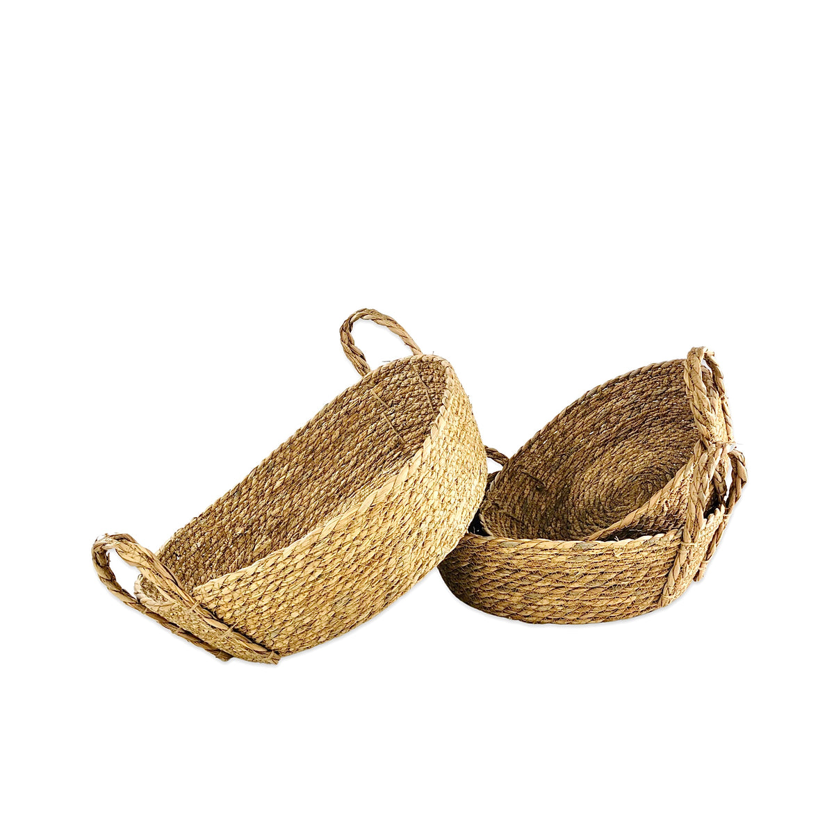 Sea Grass Basket With Handle (Set Of 3)