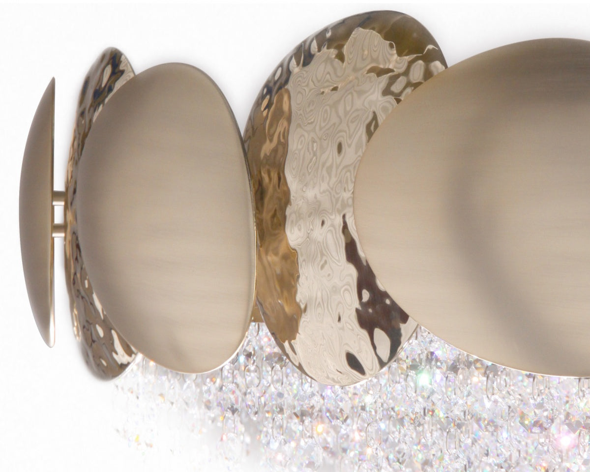 Ovel Hammerd Crystal Beads Chandelier