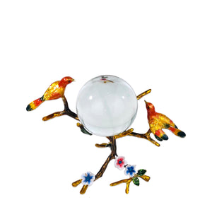 Gold Sparrow  Crystal Sphere Stand