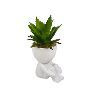 Siting in Sadness Lite Pot Planter (White)