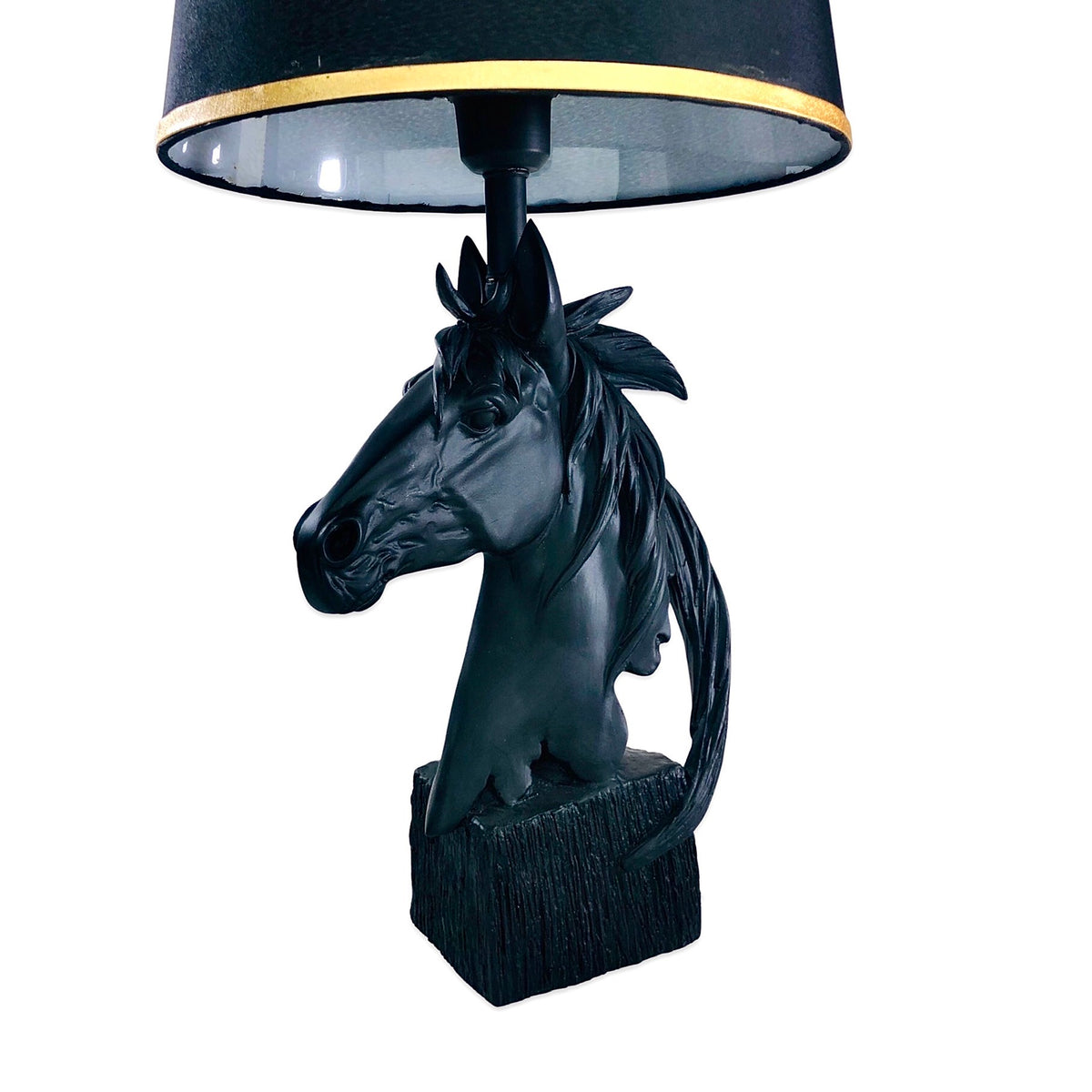 Matt Black Horse Lamp