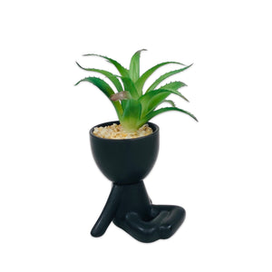 Chilling on Floor Lite Pot Planter (Black)
