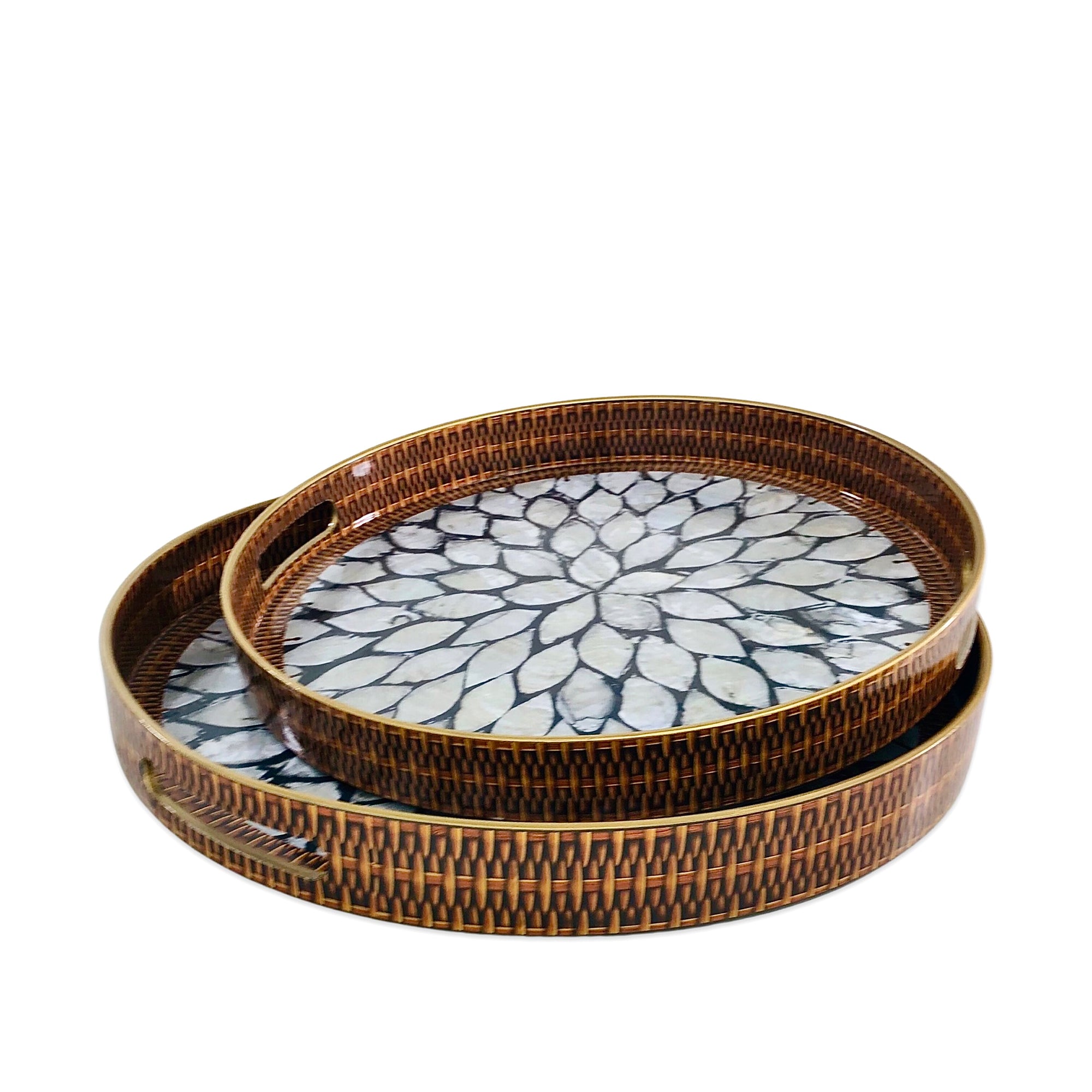 Braided Leaves Round Trays (Set of 2)