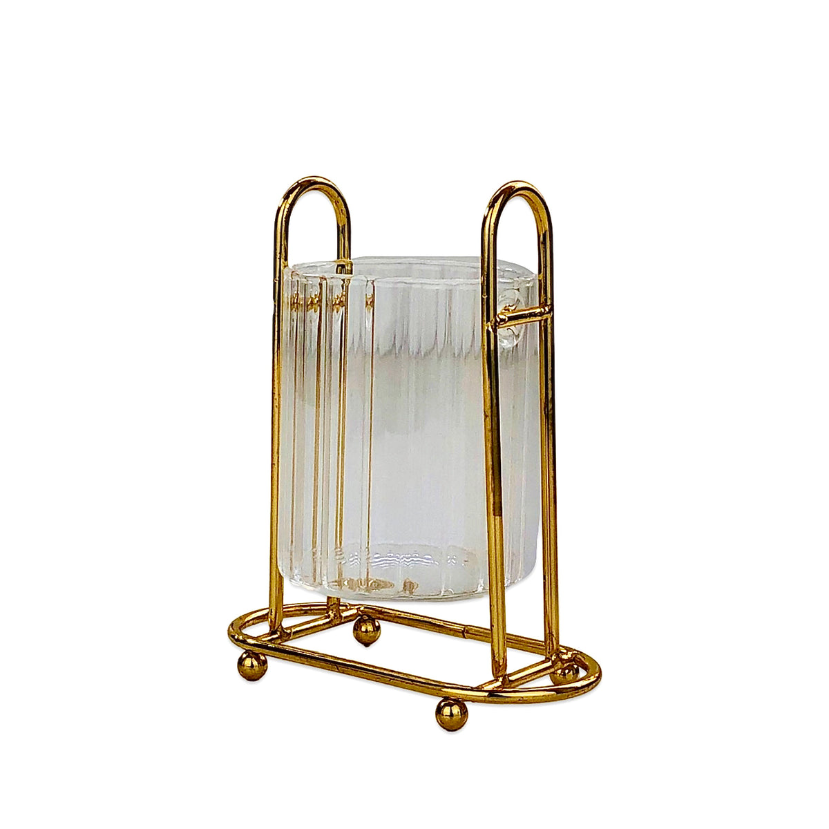 Oval Hammered Glass Spoon Holder