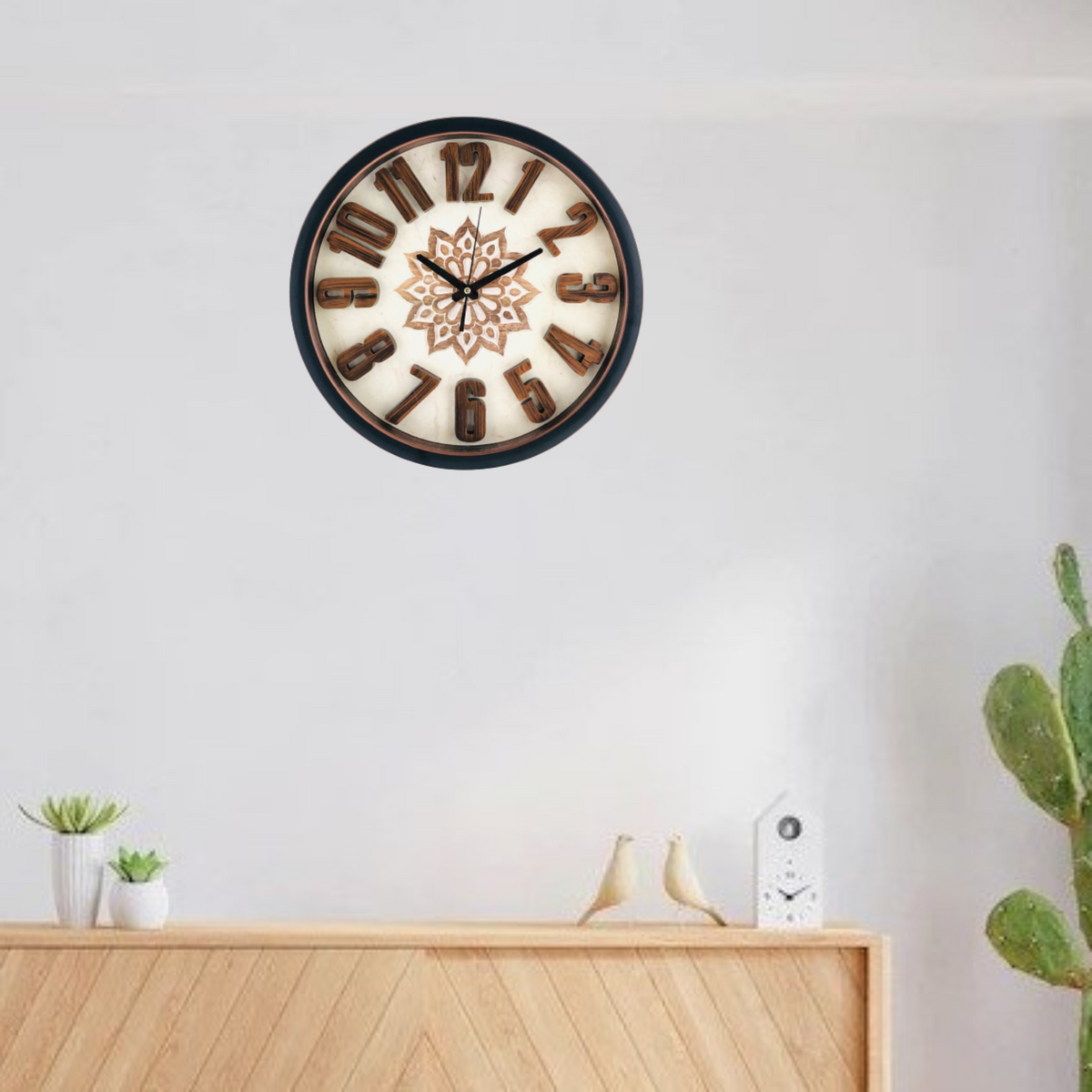 Wooden Texture Border Wall Clock