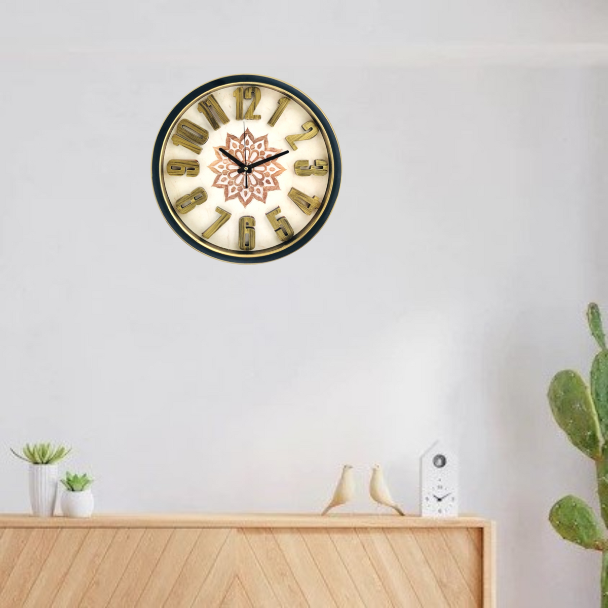 Gold & Black Border Wall Clock
