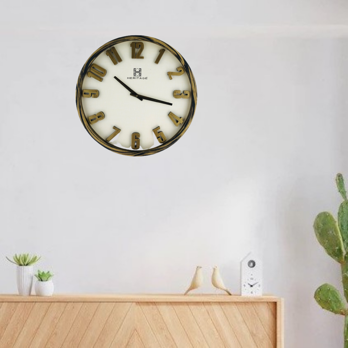 Wooden Texture Border Wall Clock
