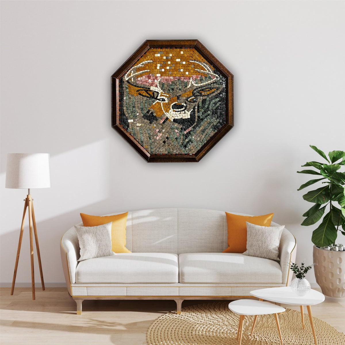 Barasingha Face Stoned Wall Mosaics (24" inches)