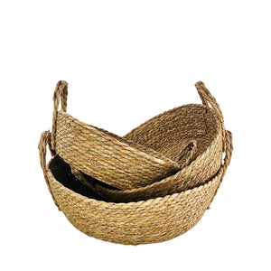 Sea Grass Basket With Handle (Set Of 3)