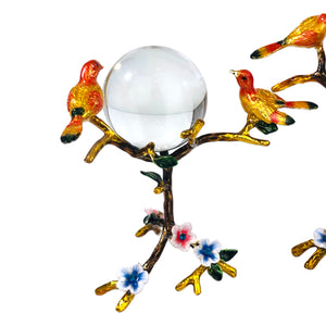 Gold Sparrow  Crystal Sphere Stand