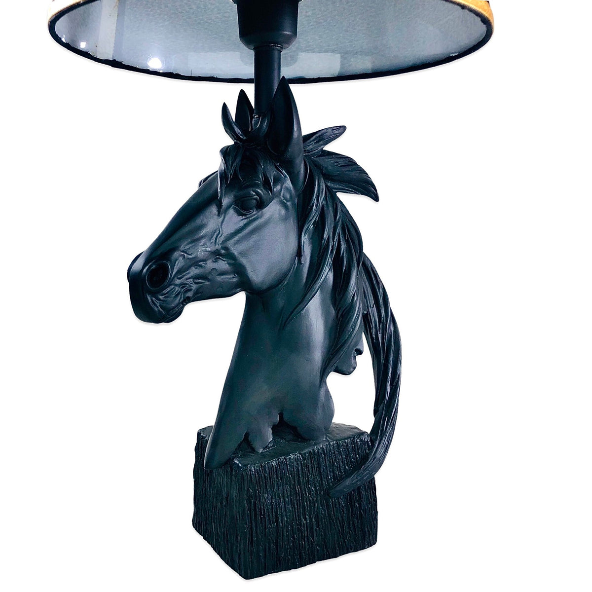 Matt Black Horse Lamp