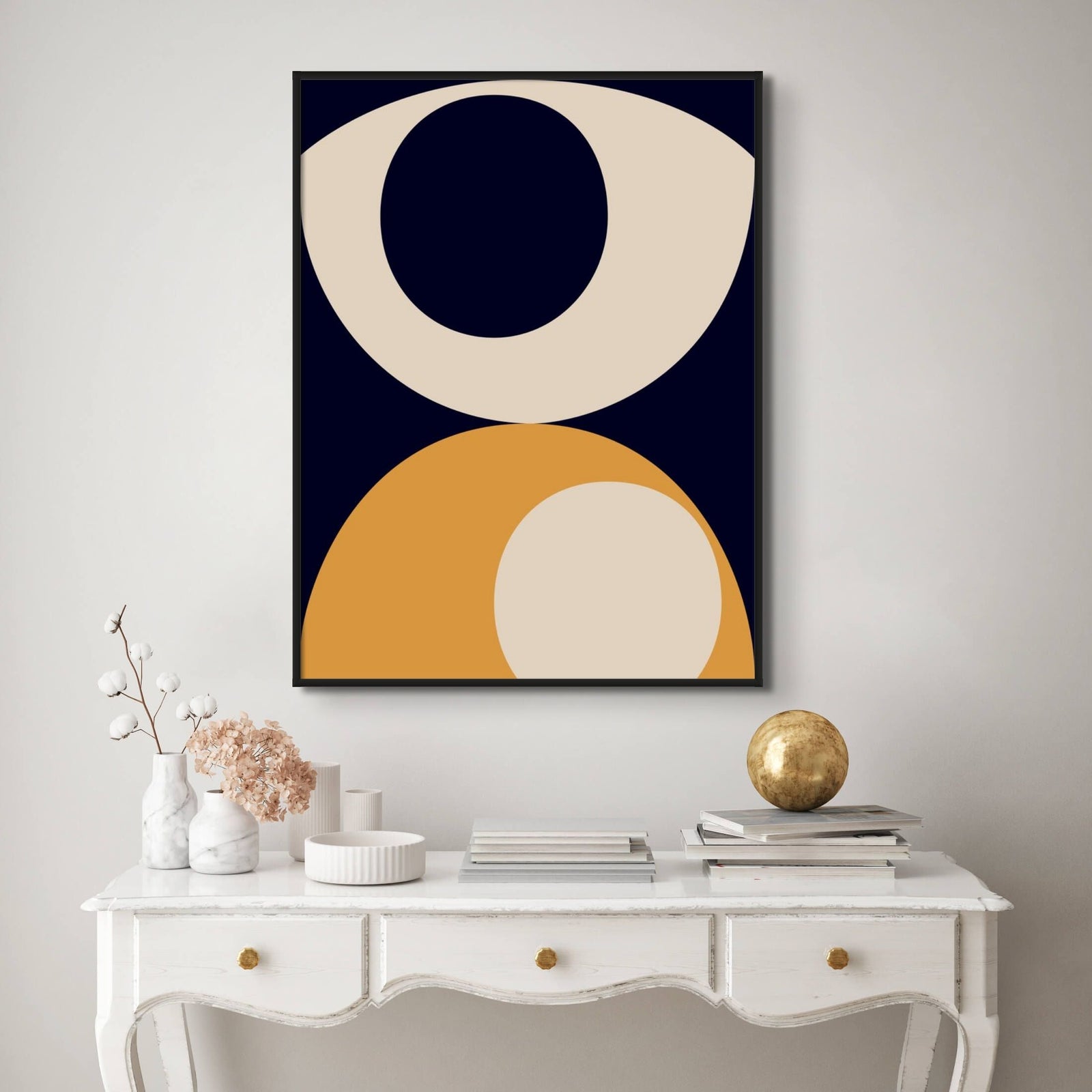 ECHO NAVY ABSTRACT ART