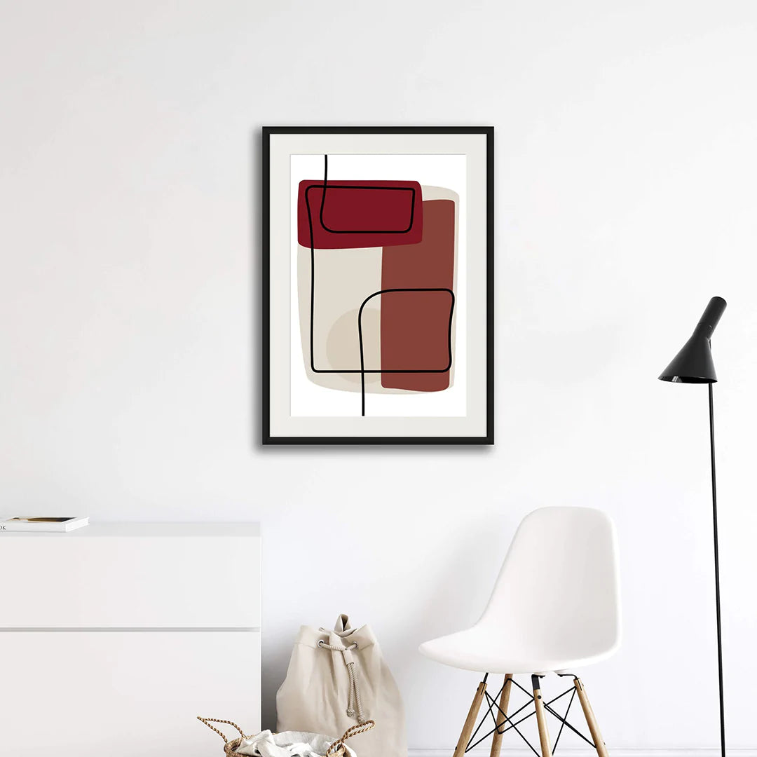 ABSTRACT ROSEWOOD COLOR BLOCK ART