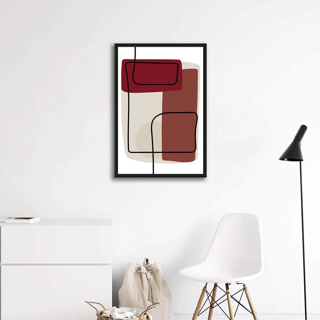 ABSTRACT ROSEWOOD COLOR BLOCK ART