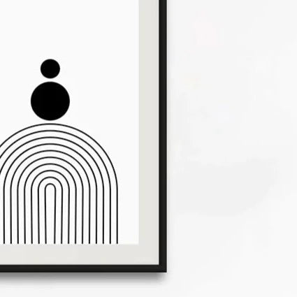 GEOMETRIC ARCS MONOCHROME ART