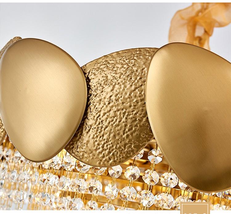 Ovel Hammerd Crystal Beads Chandelier