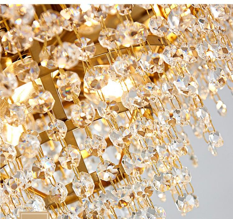 Ovel Hammerd Crystal Beads Chandelier