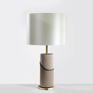 Dune Leather Table Lamp Pair
