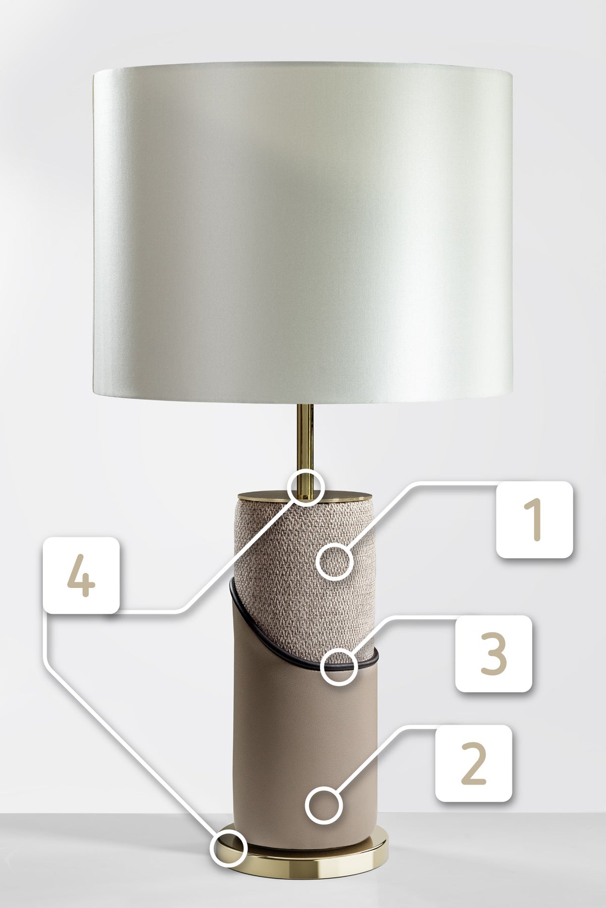 Dune Leather Table Lamp Pair